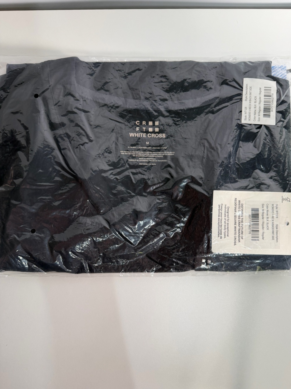 NWT CRFT by White Cross 1-Pocket V-Neck Scrub Top Women M Black - Picture 4 of 4